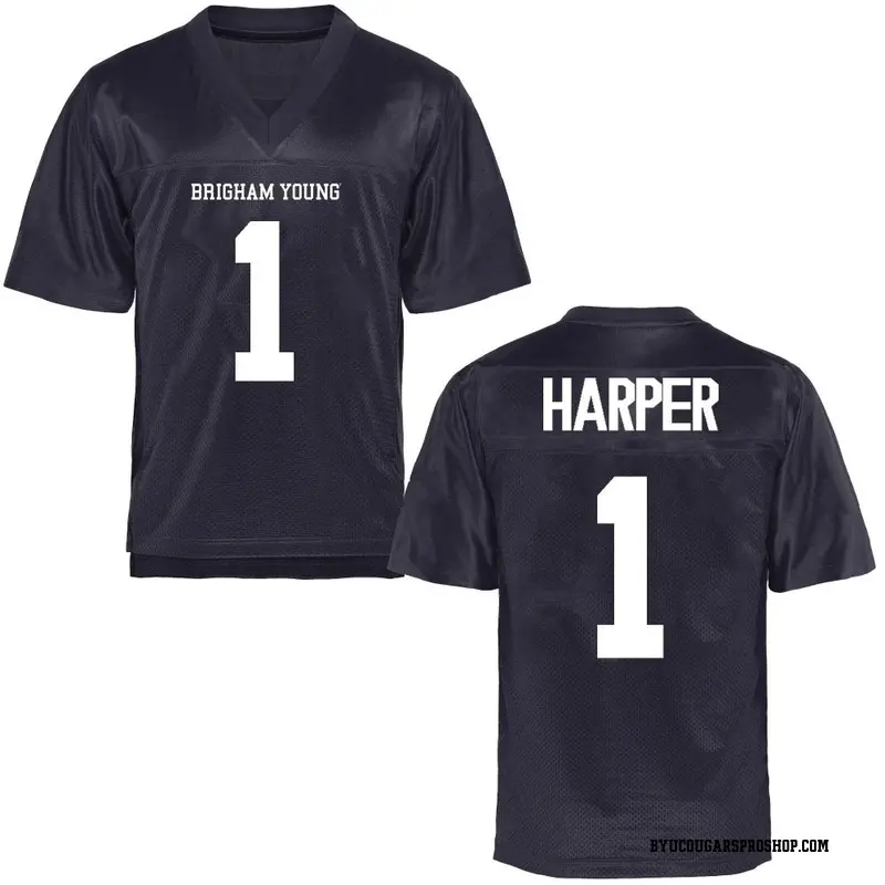 BYU - NCAA Football : Micah Harper - Navy Classic Shersey Youth T-Shir –  Athlete's Thread